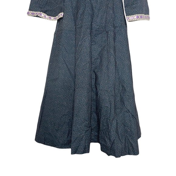 Handmade Vintage 1980's Prairie Style Floral Collared Maxi Dress Girl's 8 - Picture 9 of 10